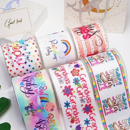 10 Yards 3inch 75mm Cartoon Printed Ribbon For Hair Bows DIY Crafts Handmade Accessories 42885