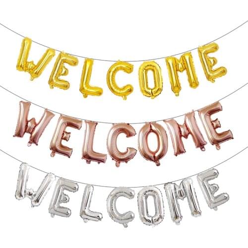 16 Inch Rose Gold Welcome Home Letter Foil Balloons Welcome Back to Home Event Party supplies Inflatable Air globals Decor