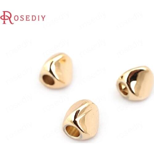 B037)20 pieces 4.5mm hole 2mm 24K Champagne Gold Color Brass Smooth Twisted Beads Spacer Beads Jewelry Findings Accessories