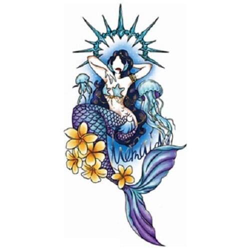 200MM×100MM tattoo pattern mermaid mackerel tattoo pattern small arm tattoo sticker