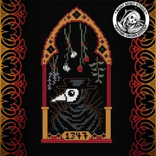 2021 Drop Shipping Craft Saintly Plague Doctor Hand Embroidery with 100% Cotton Flosses and Free Shipping for Wall Decor