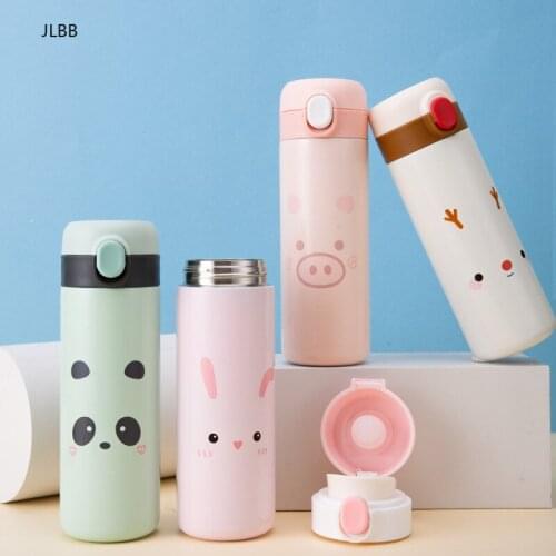 350ml/450ml Cartoon Thermos Mug Portable Cute Insulated Cup Stainless Steel Vacuum Flask Thermal Water Bottle For Gift