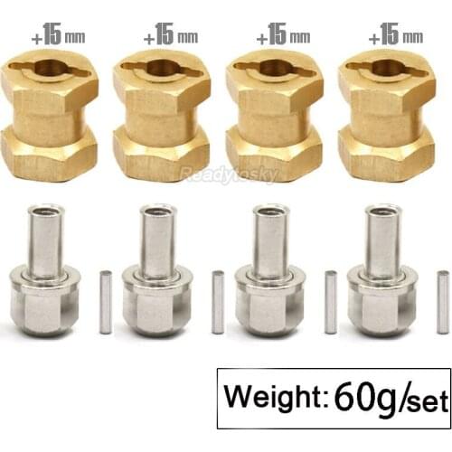 4pcs 12mm 15mm 17mm Brass Hex Wheel Widener Adapter Set for 1/10 1:10 RC Crawler Axial SCX10 Wraith RR10 Tundra Tamiya F-350