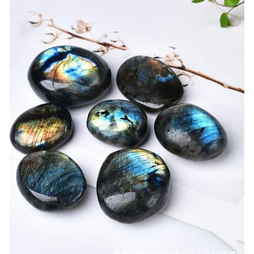 50-60g Natural Polished Colorful Labradorite Crystal Stone Natural Moonstone Stone Aquarium Gardening Decoration Home Ornaments