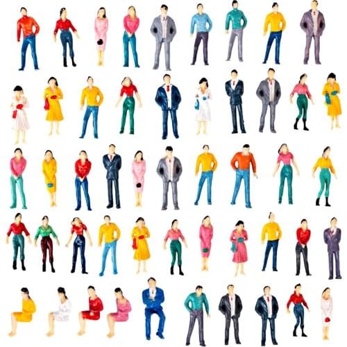 50Pcs 1:50 Scale Figure Model Sand Table Trains Architectural Model - Random Type