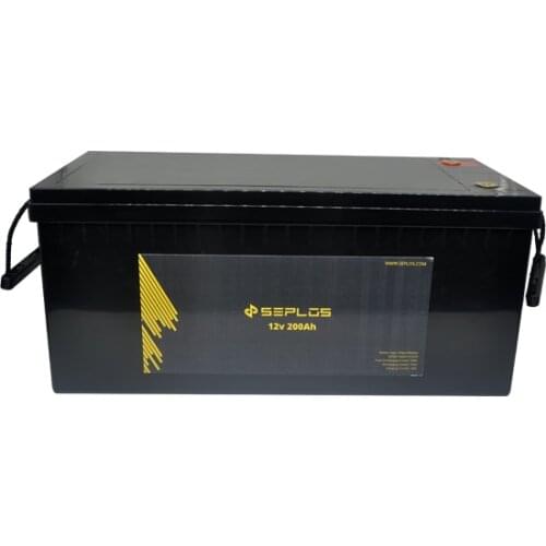 China supplier Seplos S12200 Rechargeable super capacitor deep cycle lithium 12V 200AH solar storage LiFePO4 battery
