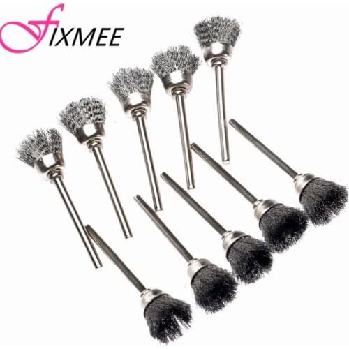 20pcs dremel accessories 15MM Steel Wire Cup Brush rotary Brushes rotary tool for mini drill burr deburring Buffing Polishing