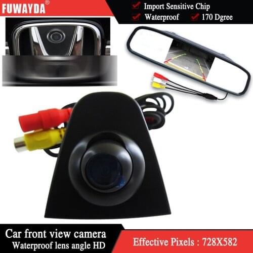 Car logo Front view CCD HD camera + monitor FOR SONY For Honda Odyssey accord Civic CRV XR-V Spirior Crosstour Fit City