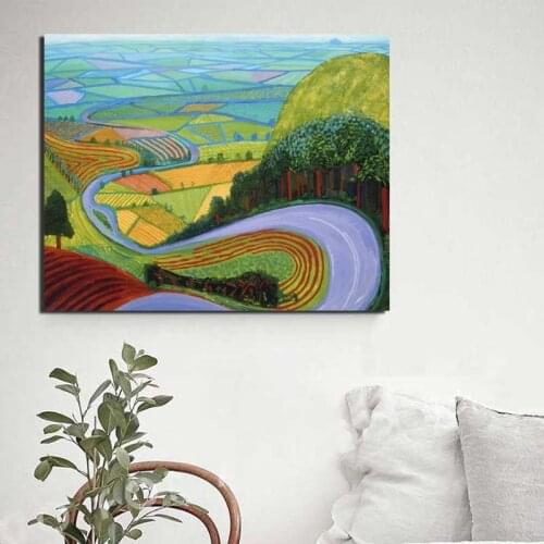 David Hockney Garrowby Hill Canvas Painting Posters Prints Marble Wall Art Painting Decorative Picture Modern Home Decoration