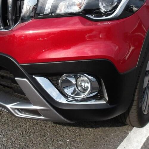 For Suzuki SX4 S-Cross Facelift 2017 2018 2019 2020 ABS Chrome Front Fog Light Cover Trim Bezel Garnish Lamp Foglight styling