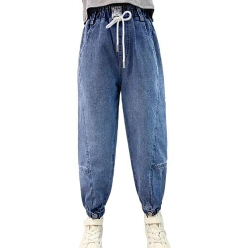 Girls Jeans Letter Kids Girl Jeans Casual Style Jeans Kids Spring Autumn Childrens Clothing 6 8 10 12 14