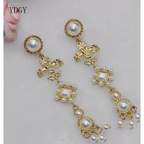 Anti allergy long Earrings Fashion retro Pearl Earrings temperament female classic Wenta luxury gift female wedding jewelry Brid