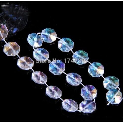 30M Top Quality Garland Diamond Strand Acrylic 10mm Crystal Bead Wedding Party Decoration, Beads Curtain, Free Shipping