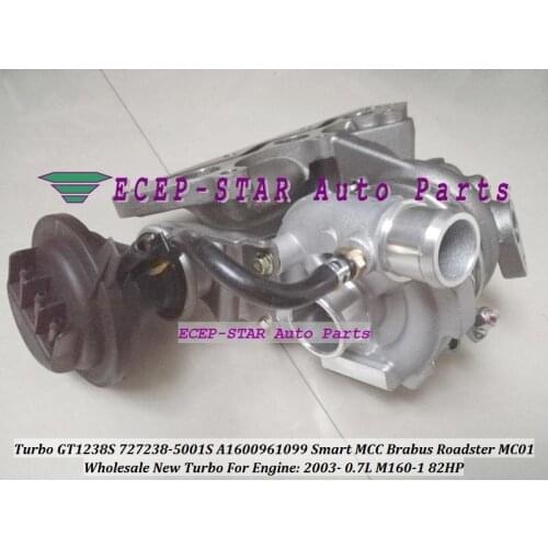 GT1238S 727238 727238-0001 727238-5001S A1600961099 Turbo Turbocharger For Smart MCC Brabus Roadster MC01 2003- 0.7L M160-1 82HP