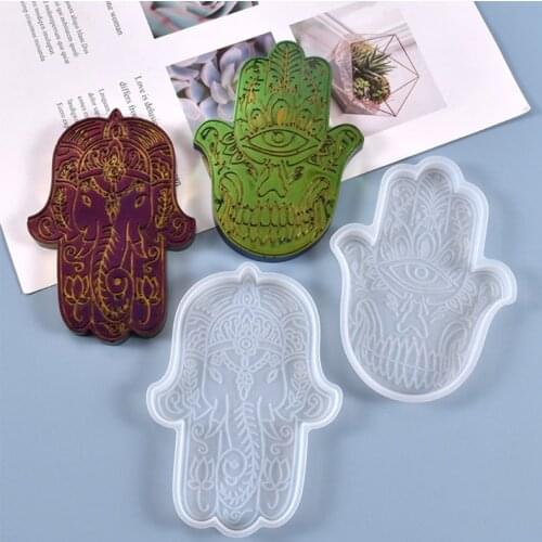 Crystal Epoxy Resin Mold Cool Hand of Fatima Ornaments Casting Silicone Mould