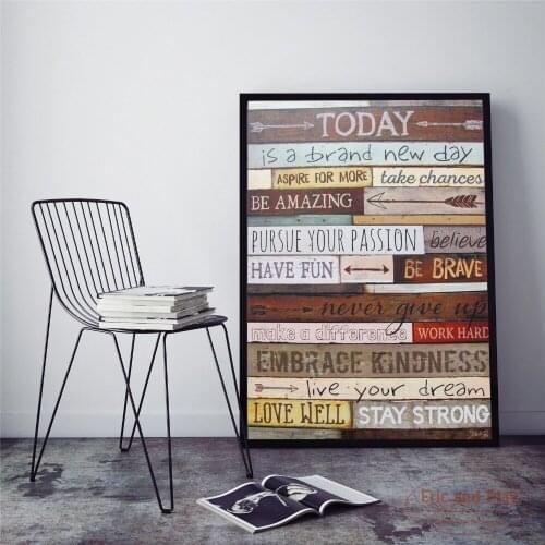Today Is A New Day Canvas Painting Posters And Prints Wall Art Pictures For Living Room Vintage Decoration Home Decor Plakat