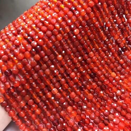 RED AGATE square faceted 4-4.5mm for DIY jewelry making loose beads FPPJ wholesale nature gemstone
