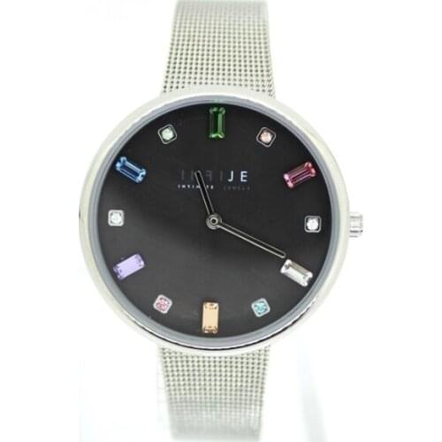 INFIJE Quartz Watch in Steel with Colored Stones - MADE IN ITALY