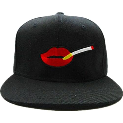 LDSLYJR Lip embroidery cotton Baseball Cap hip-hop cap Adjustable Snapback Hats for men and women 01