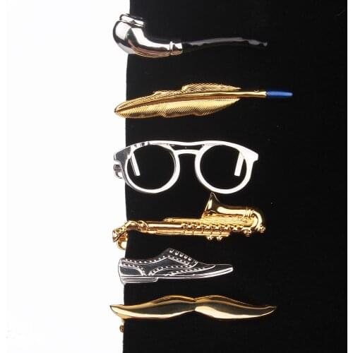 Fashion Gold Tie Clip For Men Classic Meter Tie Clips Copper Tie Bar Golden Tie Collar Pin Crystal Business Corbata