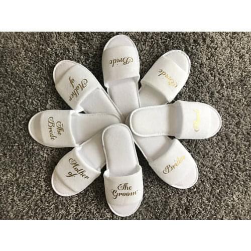 Personalized titles wedding bridesmaid bride spa soft slippers hen night Bachelorette party favors gifts