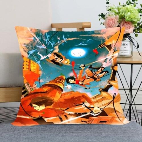New Arrival Attack on Titan Pillowcase Wedding Decorative Pillow Cover Custom Printed Soft Satin Fabric Pillow Cases Not Fade