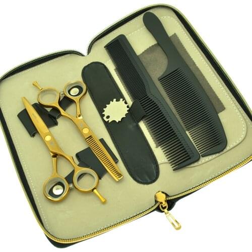 Smith Chu 5.5" Hairdressing Hair Shears Japan 440c Barber Hair Cutting Scissors Hair Thinning Tijeras with Comb Tools Kit A0014C