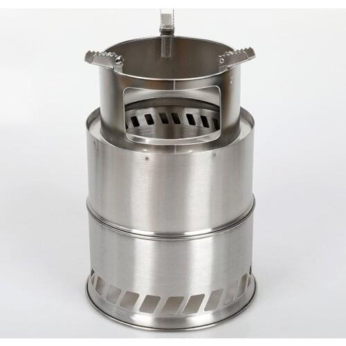 Camping Stove Portable Wood Stove Stainless Steel Folding Backpacking Stove for Outdoor Camp Survival Hiking Picnic with Blow Fi