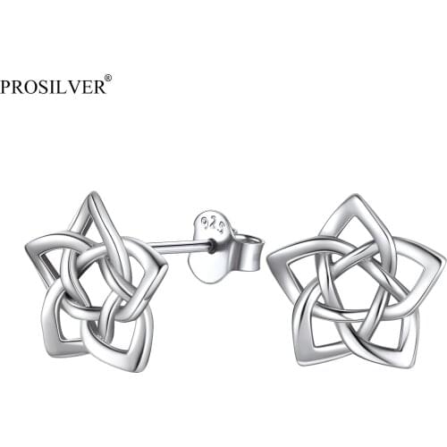 Женские золотые серьги PROSILVER China At AliExpress