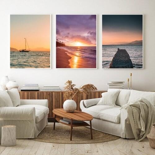 Modern Living Room Home Decoration Nordic Landscape Architecture Hotel Background Wall Porch Frameless Hanging Painting Core