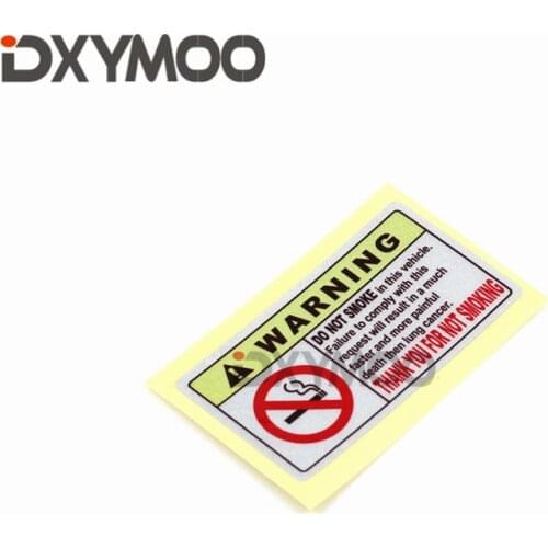 Car Styling Warning NO SMOKING Motorcycle Bumpers Car Sticker Decals 80x45mm
