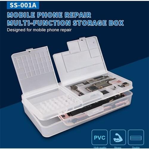 Sunshine Multi-Functional Mobile Phone Repair Storage Box For iPhone IC Parts LCD Screen Mainboard Screwdriver Pry Spudger Tool