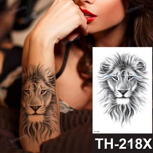 Waterproof tattoos temporary art tattoo animals lion king head tiger wolf tattoo sleeve thigh leg shoulder large body tattoos