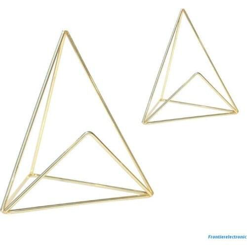 Iron Geometric Business Name Card Holder Display Stand Rack Desktop Table Photo Note Folder Organizer