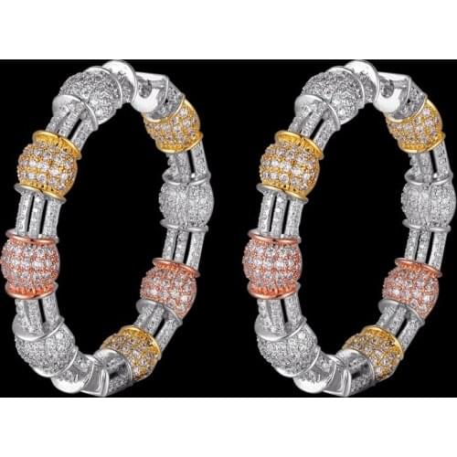 Zlxgirl Brand Mirco Paved Cubic zircon Womens Wedding earrings jewelry couple gifts Bucle d'oreille Ear Cuff Women Earring