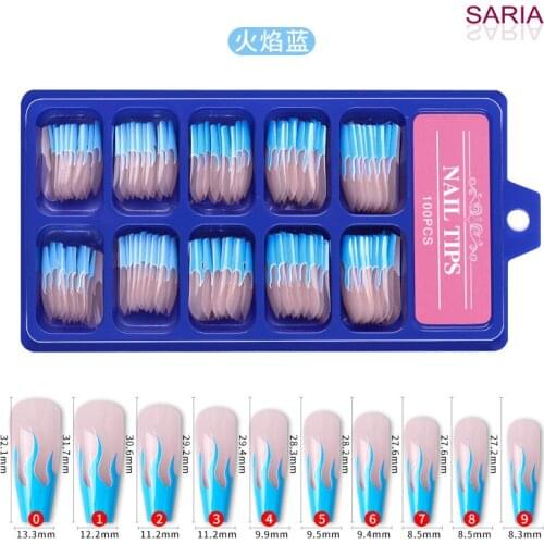 100 pieces of nail art piece thin ladder-shaped almond long tip short water drop fold seamless net red explosion-free matte free