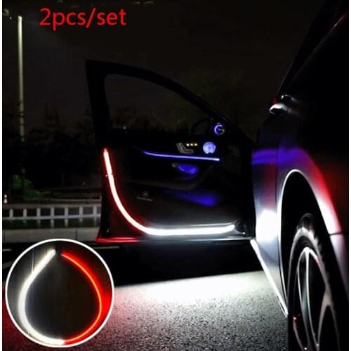 2Pcs Car Door Opening Warning LED Lights Strips Anti Rear-end Collision Safety Light Welcome Flash Lights Universal Car Light