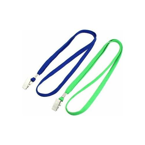 2 Pcs Blue Green Nylon Neck Strap String Clip Working Card Lanyard 16.1"