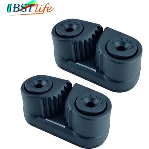 2X Black Composite 2 Row Matic Ball Bearing Cam Cleat Marine Boat Pilates Equipment Fast Entry Rope Wire Fairlead Sailboat yacht