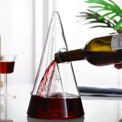 350/750ml Pyramid Waterfall Red Wine Pourer Glass Decanter Brandy Decant Jug Bar Champagne Water Bottle Drinking Glasses Gifts