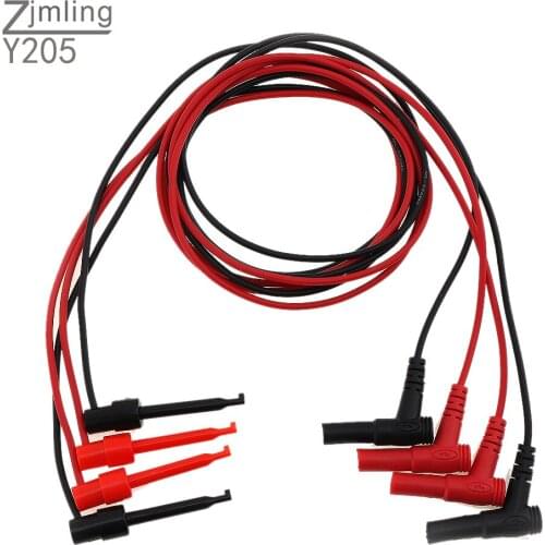 4pcs/lot ZJMLING Safety Banana Plug Toggle Test Hook Clip Probe Cable for Multimeter Test Equipmen