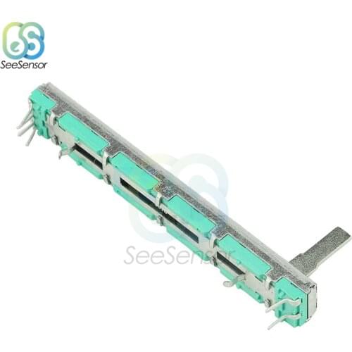 5PCS/lot B103 B10K Ohm Potentiometer Mixer Fader 10K 75mm SC6080GH Slide Adjustment Double Rotary Carbon Film Resistor