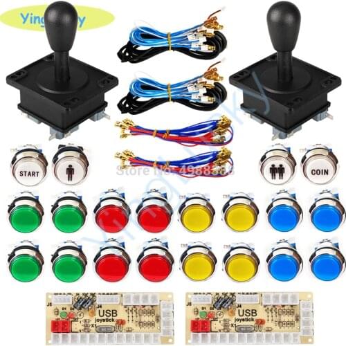 Arcade Joystick DIY Kit Zero Delay Arcade DIY Kit 2 Players Keyboard USB Encoder To PC Arcade Joystick + Push Buttons