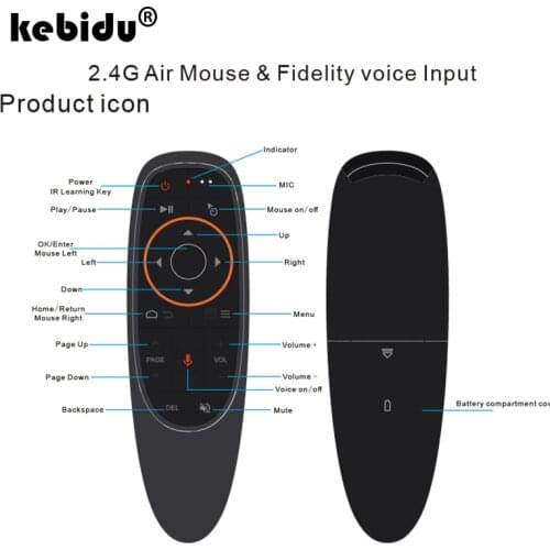 Kebidu 2.4GHz Wireless G10 Fly Air Mouse For Gyro Sensing Game G10S With Voice Control Mini Remote Control For Android Tv Box