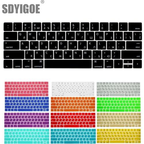 Russian keyboard cover For MacBook13/15 inch with TouchBar A2159 A1706 A1707A1989A1990 Laptop Keyboard Cover Color keyboard film