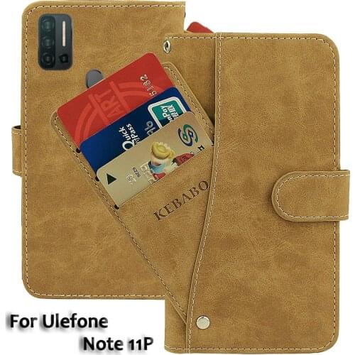 Vintage Leather Wallet Ulefone Note 11P Case 6.55" Flip Luxury Card Slots Cover Magnet Phone Protective Cases Bags
