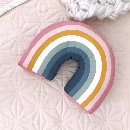 Childrens Room Rainbow Shaped Pillow Cushion Plush Toy Neck Pillow Office Sleeping Pillow For Baby Care Bedding Toy
