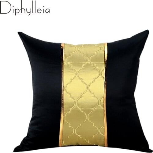 Diphylleia Black Gold Foil Geometric Cushion Cases Luxury European Throw Pillow Covers Decorative Pillows For Couch Living Room