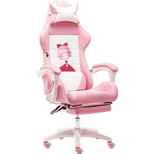 Gaming chair wcg game internet cafe competitive racing chair office computer chair anchor home pink recliner Adjustable chair