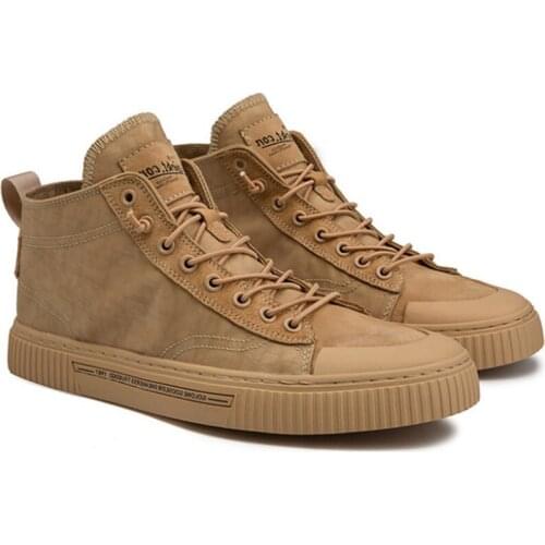 High top Casual Shoes for Men Khaki Outdoor Sport Sneaker for Male Size 39-44 Light Weight Anti-Slippery Shoes sneakers men